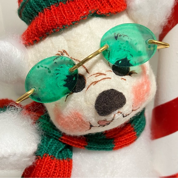 Annalee North Pole Sign White Bear w Glasses 2003 Christmas Decoration - Picture 5 of 12